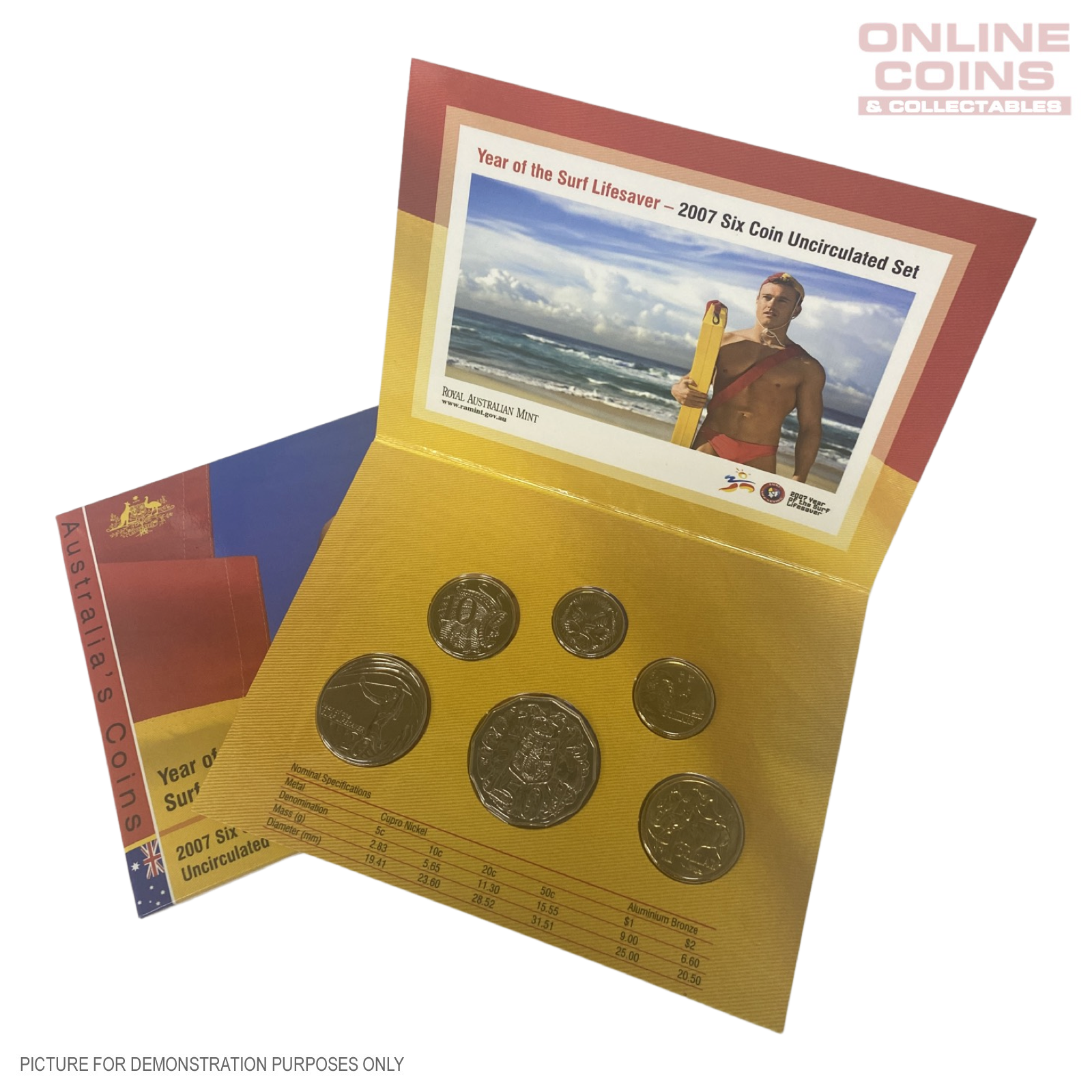 2007 Six Coin Uncirculated Year Set - Year of the Surf Lifesaver